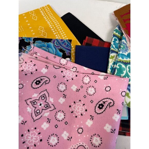 Assorted Colorful Printed Fabric Scrap Bundle Cottons Sewing Quilting - Picture 5 of 6